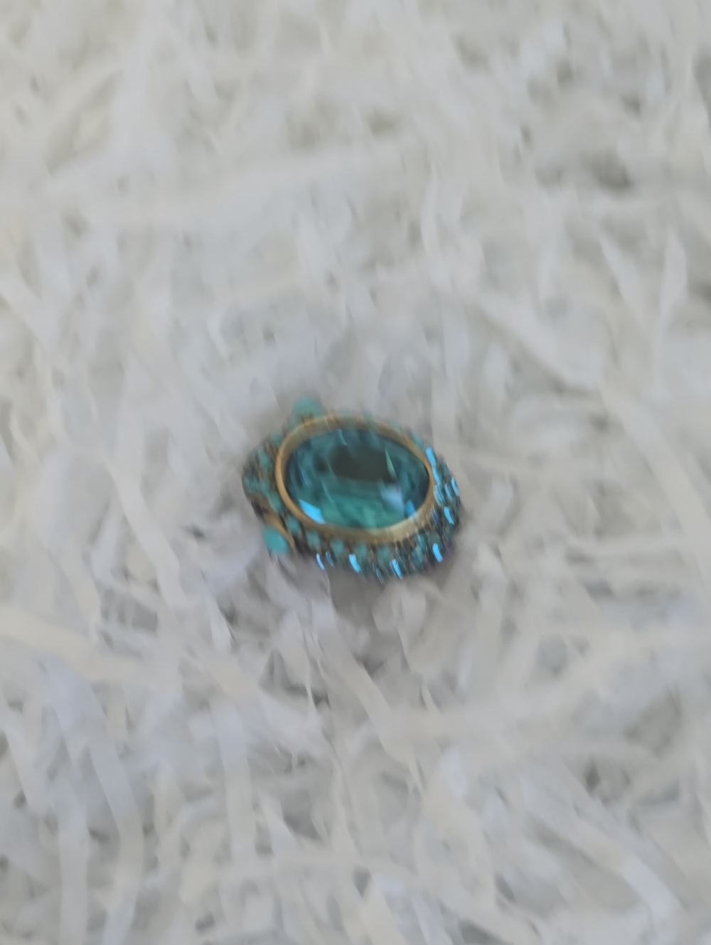 Heidi Daus Turquoise Crystal Oval Statement Ring